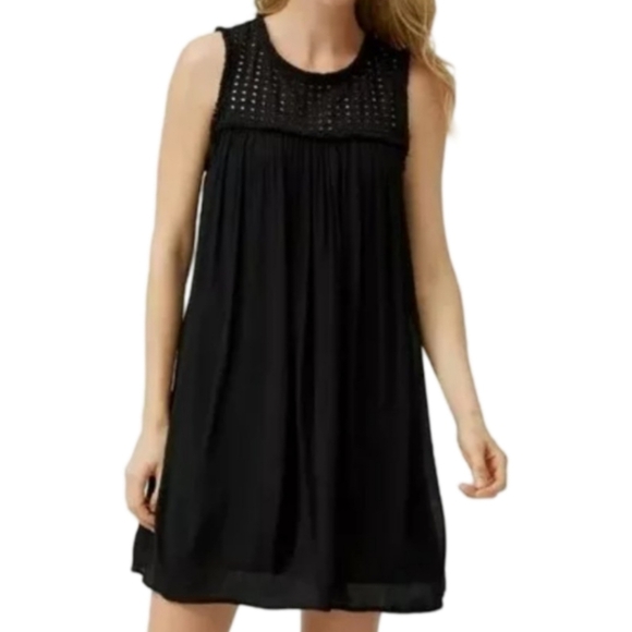 ❌Tommy Bahama Black Eyelet Cover-up Gauze Dress| Size Small | Boho Summer Beach - Picture 1 of 9